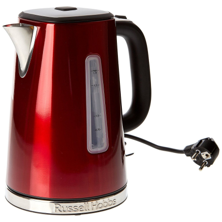 Bucatarie - Fierbator Russell Hobbs Luna, 1.7L, 2400W, prajire rapida, filtru calcar detasabil, indicator nivel apa, rosu