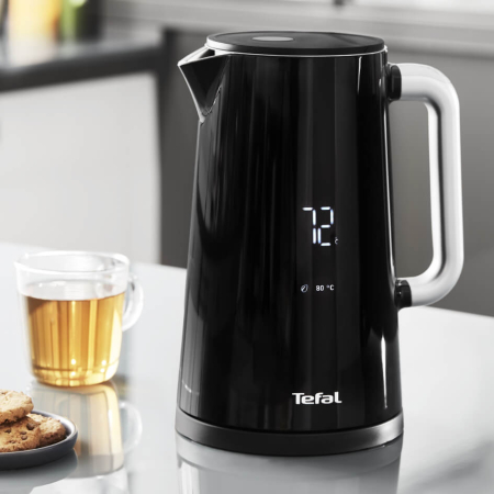 Fierbator Tefal Smart'n Light KO851830, 1800W, ecran digital, capacitate 1.7L, 5 trepte temperatura, baza rotativa, interior inox, negru [3]