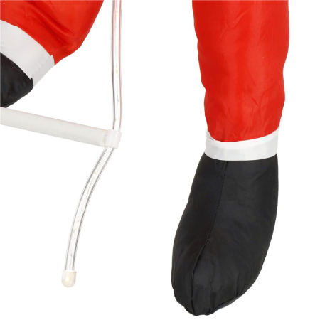 Figurina Craciun, Mos Craciun pe scara, cu iluminare LED, alimentare USB, pentru interior [12]