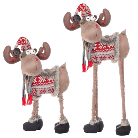 Figurina Craciun, Ren, picioare telescopice, inaltime extensibila 72-100cm [0]