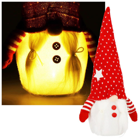 Figurina Craciun, Spiridus, cu iluminare LED, 33cm [1]