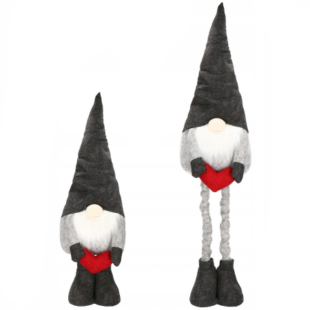 Decoratiuni si figurine - Figurina Craciun, Spiridus, picioare telescopice, inaltime extensibila 63-93cm