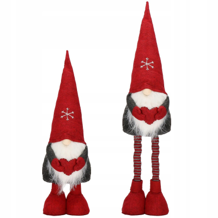 Figurina decorativa de Craciun, Gnom, picioare telescopice, inaltime extensibila 50-70cm [13]