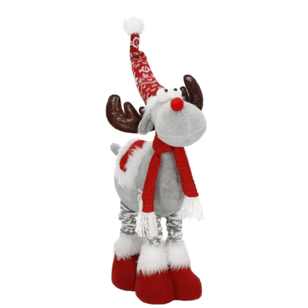 Figurina decorativa de Craciun, Ren, picioare telescopice, iluminare LED, inaltime reglabila 64-85cm [6]