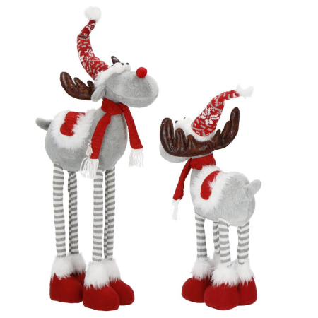 Figurina decorativa de Craciun, Ren, picioare telescopice, iluminare LED, inaltime reglabila 64-85cm [2]