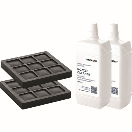 Accesorii baterii - Filtru si agent curatare Geberit AquaClean, 2 filtre, 2 x 400 ml, 240.626.00.1