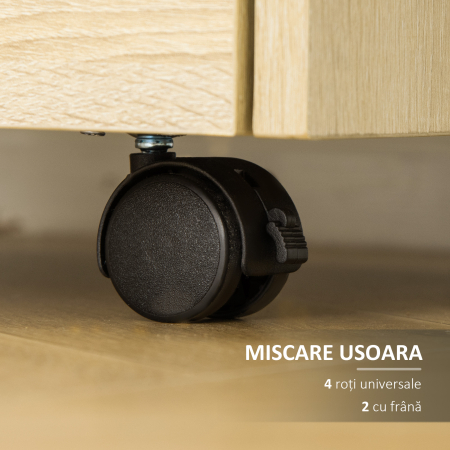  Fiset pentru Birou din Lemn cu 4 Sertare, Lemn Natur [4]