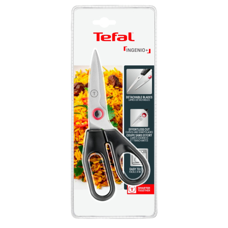Foarfeca de bucatarie Tefal Ingenio K4271134, inox, lame detasabile, capac de protectie, compatibilitate cu masina de spalat vase, negru & rosu [15]