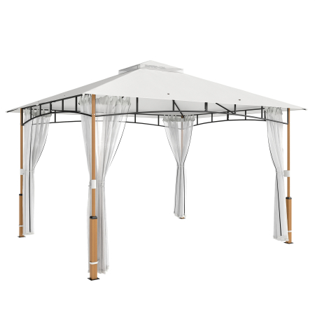 Gradina & balcon -  Foisor 3 x 3.6 m, Acoperis Dublu UPF50+ cu Plasa, Crem