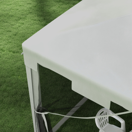  Foisor 4x3 m cu Plasa de Tantari si 2 Intrari, Foisor de Gradina din Metal si PE, Alb si Negru [7]