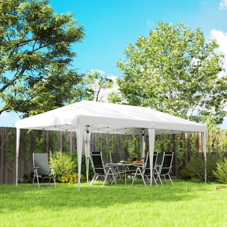  Foisor 6 x 3 m pentru gradina, pop-up pliabil, geanta inclusa, otel epoxidic, Oxford, densitate mare, gri [1]