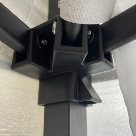  Foisor de Gradina 3x3 m Inaltime Reglabila pe 3 Niveluri, Foisor Pliabil din Poliester si Otel, Alb [8]