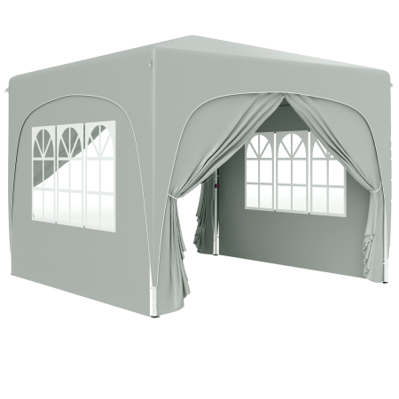 Pavilioane -  Foisor de Gradina 3x3 m Pliabil cu inaltime Reglabila, Protectie UPF50+ si Geanta, Gri Deschis