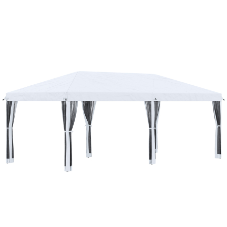 Prelate, pavilioane, umbrele terasa -  Foisor de gradina cu plasa de tantari, alb, 3x6m