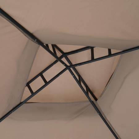  Foisor de Gradina cu Plasa de Tantari din Metal si Poliester 294x294cm [7]