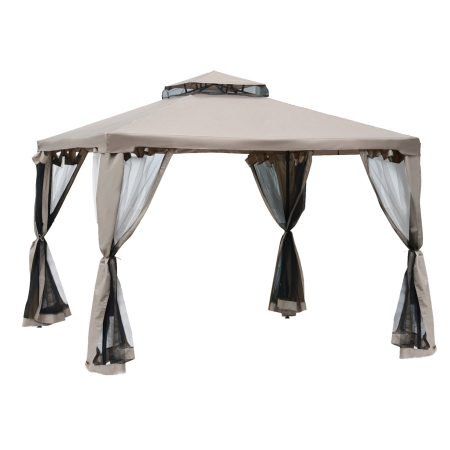 Prelate, pavilioane, umbrele terasa -  Foisor de Gradina cu Plasa de Tantari din Metal si Poliester 294x294cm