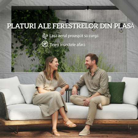  Foisor Pliabil 3x6m Pop-Up cu 6 Pereti Laterali, Foisor de Gradina Reglabil pe inaltime cu Saci de Nisip, Geanta cu Roti, UV50+ pentru Exterior, Gri inchis [5]