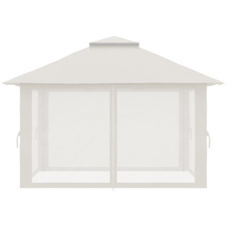  Foisor Pliabil Pop Up 4x4 m cu Inaltime Reglabila pe 3 Nivele, Foisor Exterior cu Plase de tantari, Saci de Nisip, Geanta de Transport, UV50+, pentru Gradina, Camping, Evenimente, Crem [8]