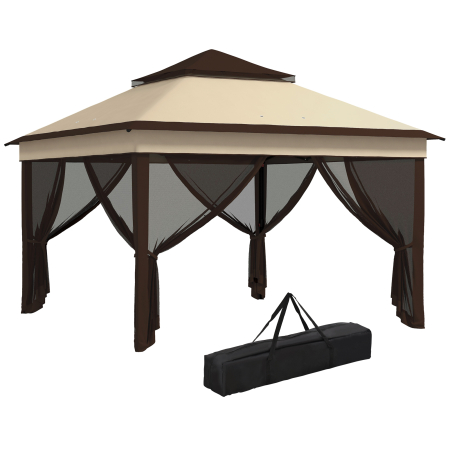 Prelate, pavilioane, umbrele terasa -  Foisor Pop Up 3 x 3m Cu Plasa, Bej