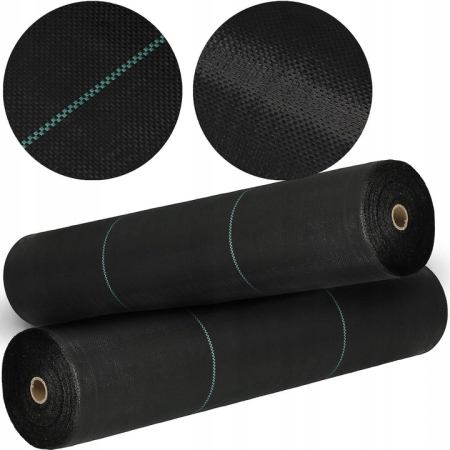 Agrotextil antiburuieni polipropilena 90g/m2 cu protectie UV, mentine umiditatea solului, 100x1.6 m, negru [5]