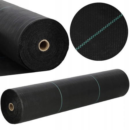Agrotextil antiburuieni polipropilena 90g/m2 cu protectie UV, mentine umiditatea solului, 100x1.6 m, negru [1]
