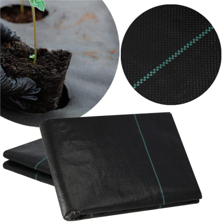 Folie agrotextil, mulcire, antiburuieni, filtru UV, 10 x 3.2metri, 90g/m2, negru [2]