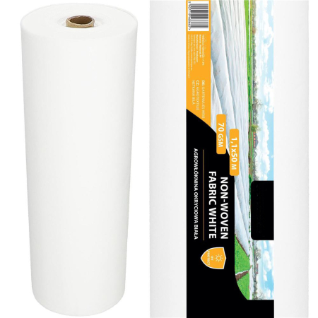 Agrotextil alb polipropilena 70g/m2 protectie UV, ventilatie plante, rezistent intemperii, 50x1.1 m [4]