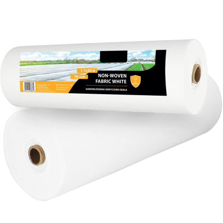 Agrotextil alb polipropilena 70g/m2 protectie UV, ventilatie plante, rezistent intemperii, 50x1.1 m [8]