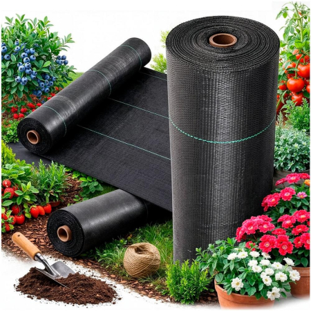 Folie agrotextil, mulcire, antiburuieni, filtru UV, 50 x 1.6metri, 135g/m2, negru [26]