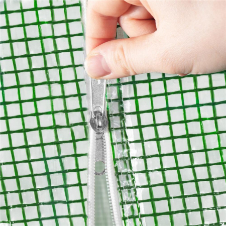 Folie inlocuire sera 300x200x200 cm, PE 140g/m2 cu plasa PP, filtru UV4, 6 ferestre si usa fermoar, verde [6]