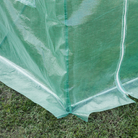  Folie pentru sera din PE cu 6 ferestre, usa rulabila si margini pentru ingropare, 3x2x2 m, verde [7]