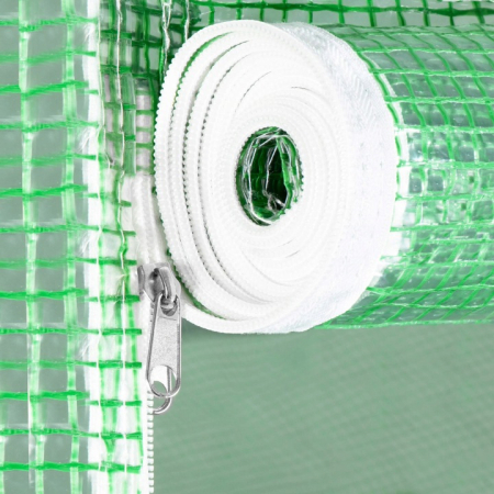Folie pentru sera gradina 400x250x200 cm, 140 g/m², armata cu plasa, UV4, 9 ferestre, verde [6]