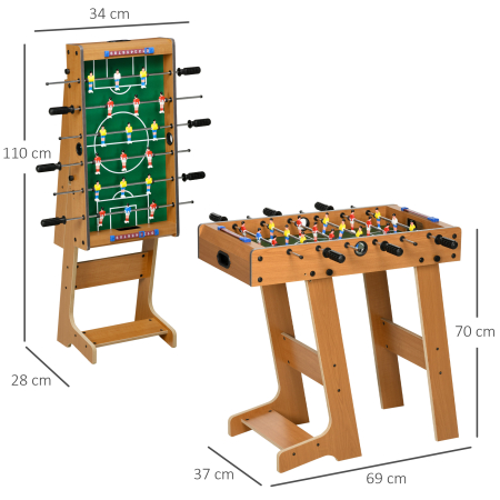  Fotbal- Biliard pliabil compact din lemn cu 18 jucatori, 69x37x70cm [2]