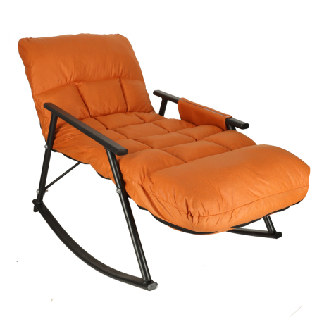 Fotoliu balansoar tip sezlong, pliabil pentru gradina, cu buzunar lateral, 137x49x74 cm, maxim 100 kg, portocaliu [9]