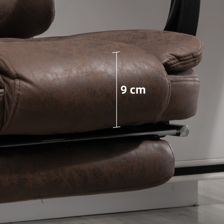  Fotoliu Birou cu Telecomanda si 6 Puncte Masaj, din Microfibra, 65x70x111-119 cm, Maro [8]
