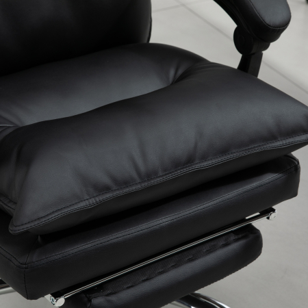  Fotoliu Birou Negru - Rabatabil, Suport Picioare & Ergonomic [7]