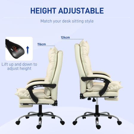  Fotoliu Birou Negru - Rabatabil, Suport Picioare & Ergonomic [3]