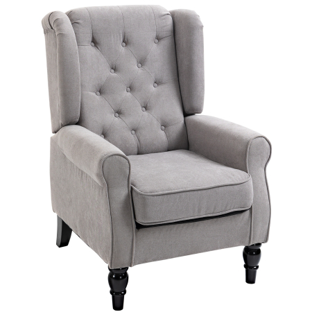 Bucatarie -  Fotoliu Chesterfield in Tesatura Detasabila cu Sezuta Ampla Gri 74 x 86 102 cm