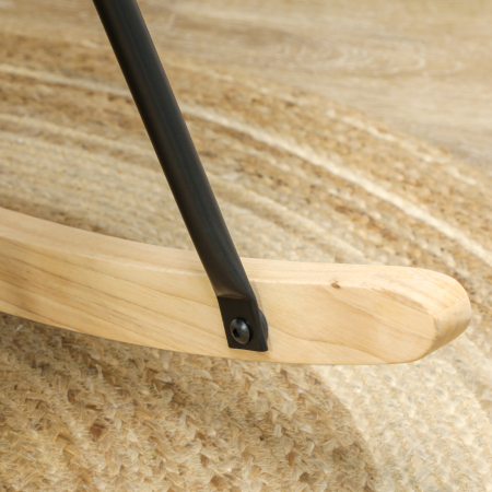  Fotoliu cu leagan, forma ergonomica, leagane din lemn solid, pana la 120 kg, Albastru deschis [4]