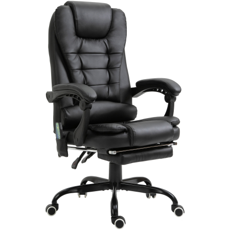 Mobila birou -  Fotoliu de birou cu masaj cu 7 puncte de vibratie scaun de birou ergonomic suport pentru picioare spatar inclinat negru fotoliu pentru oaspeti sufragerie camera de zi dormitor dormitor interior casa