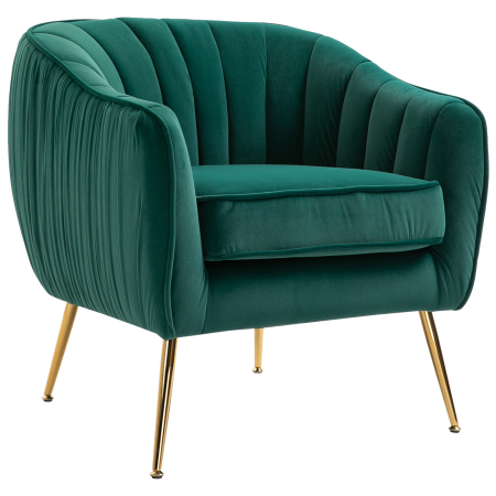 Bucatarie -  Fotoliu din catifea verde cu picioare metalice aurii, Scaun modern pentru living si dormitor