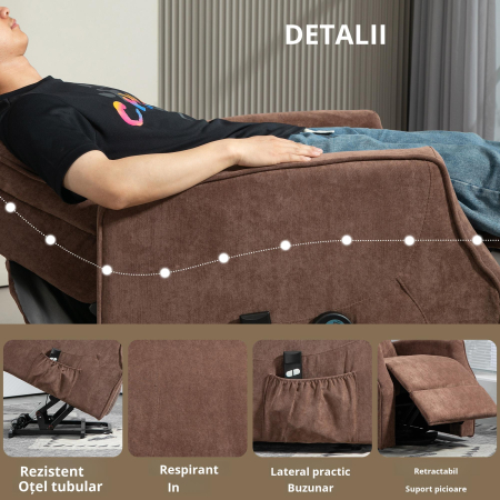  Fotoliu Electric - Masaj, Suport Picioare, Telecomenzi [7]