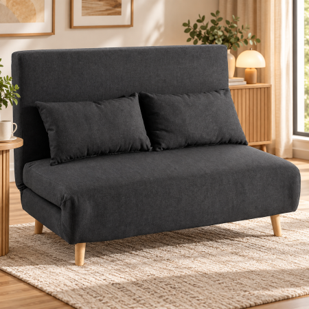 Living & hol - Fotoliu extensibil 2 in 1 pentru relaxare si dormit, transformabil rapid in pat spatios de 190x121 cm pentru oaspeti, design compact pentru economisir