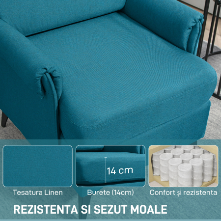  Fotoliu Modern Fotoliu Confortabil pentru Semineu Scaun de Efect din Panza pentru Camera de Zi Dormitor Biroul de Acasa Verde fotoliu pentru oaspeti sufragerie camera de zi dormitor dormitor interior [3]