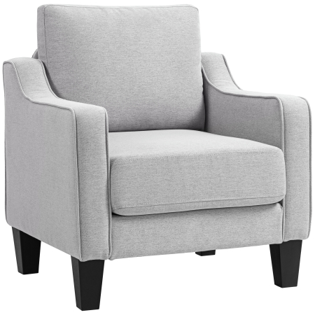 Scaune bucatarie & living -  Fotoliu Modern in Material Textil cu Captuseala Groasa si Arcuri impachetate, 77x77x86 cm, Gri