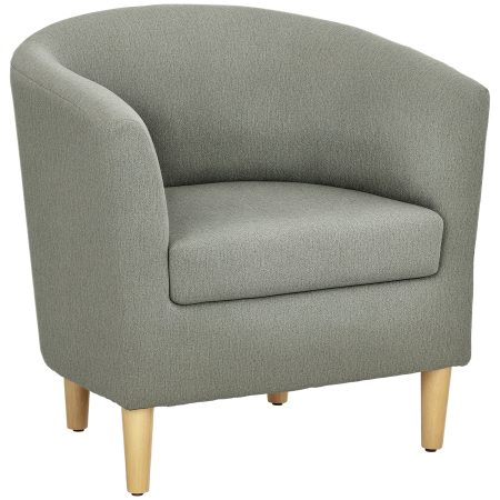 Living & hol -  Fotoliu Modern, Scaun Accent Tapitat cu Picioare din Lemn, Scaun din Material Textil, 74x63x73 cm, Gri