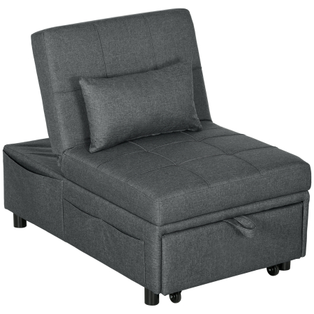 Bucatarie -  Fotoliu Pat de O Persoana Fotoliu Rabatabil 4-in-1, Gri
