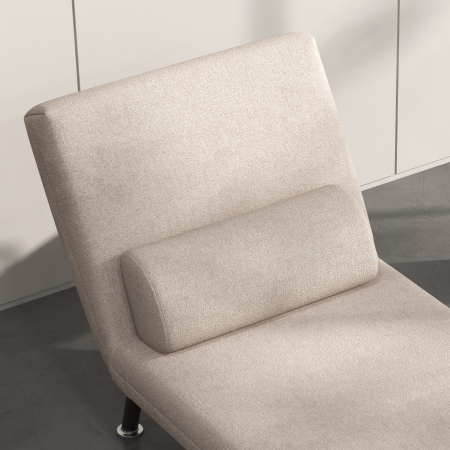  Fotoliu Pat Extensibil - 1 Persoana, cu Saltea & Perna Bej [8]