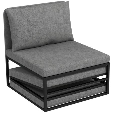 Living & hol -  Fotoliu-Pat Modern cu Perna si Husa de Protectie Antipraf, 67x70x74 cm, Gri
