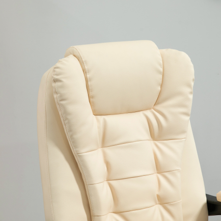  Fotoliu pentru Masaj Pivotant si Ergonomic cu Inaltime Reglabila cu 6 Puncte de Vibratie, 65x160x104 cm, Crem [7]